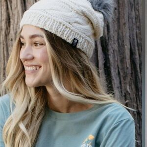 The North Face Cream Knit Beanie